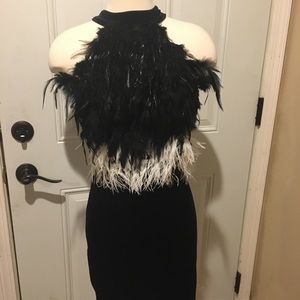 Gracia feather and velvet dress NEW.